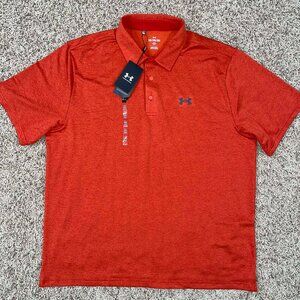 Under Armour Men’s Playoff 3.0 Soft Golf Polo Shirt Orange Red, Size 2XL (New)